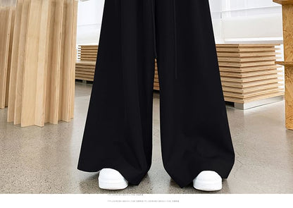 High Rise Plain Wide Leg Pants (Various Designs)