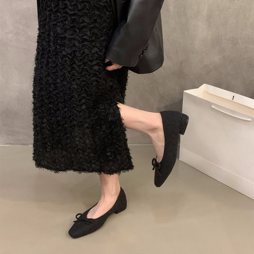 Square Toe Bow Flats