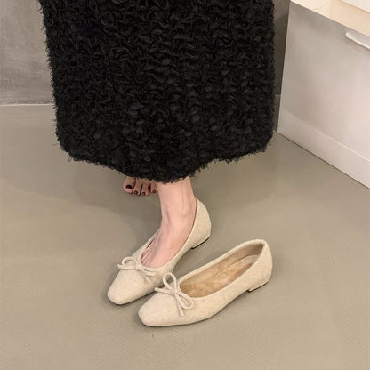 Square Toe Bow Flats