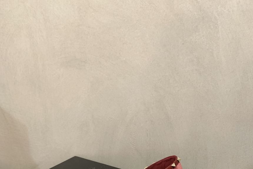 Pointed Toe Bow Studded Velvet Pumps