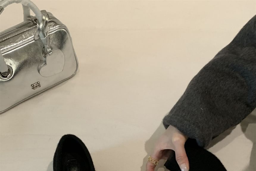 Square Toe Rhinestone Buckle Block Heel Pumps