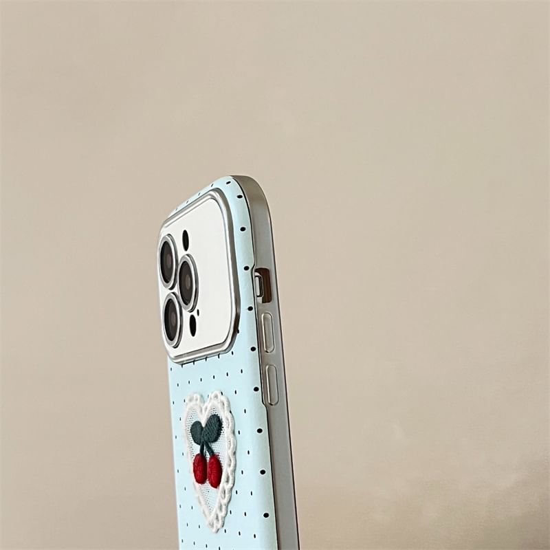 Cherry Embroidered Phone Case