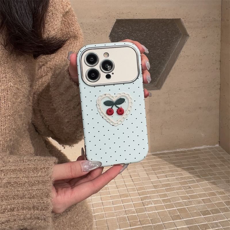 Cherry Embroidered Phone Case
