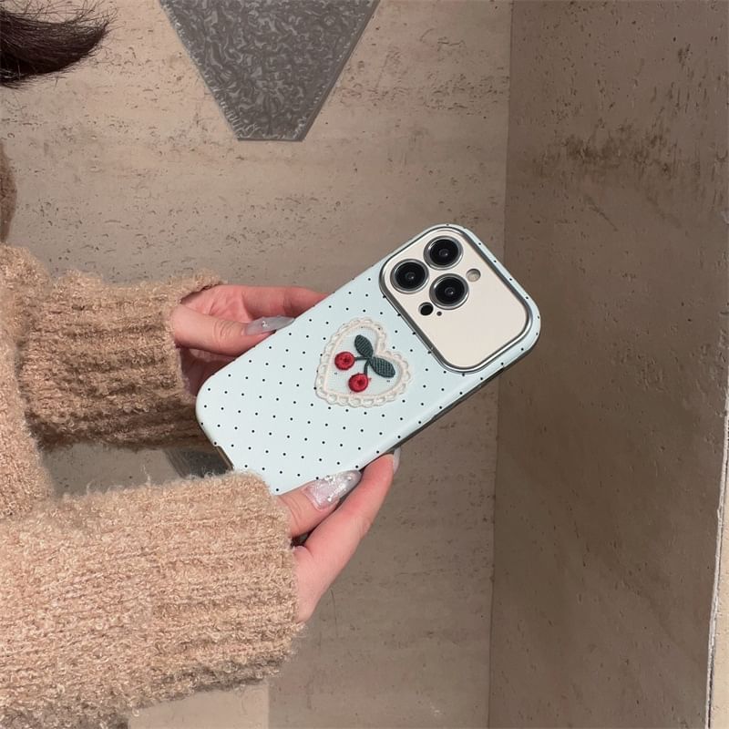 Cherry Embroidered Phone Case