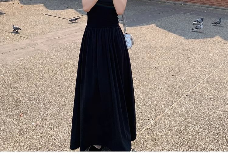 Short Sleeve Off-Shoulder Solid Maxi Flared Gown