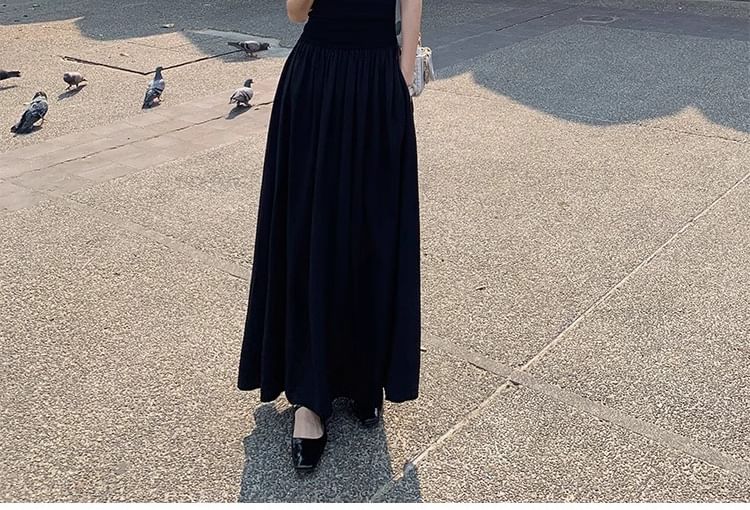 Short Sleeve Off-Shoulder Solid Maxi Flared Gown