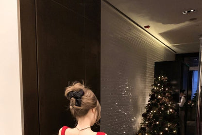 Satin Backless Maxi Cocktail Dress With Bow Detail