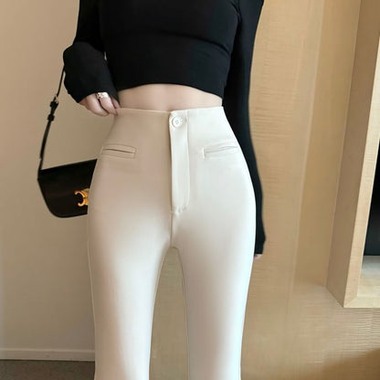 High Rise Plain Bootcut Pants