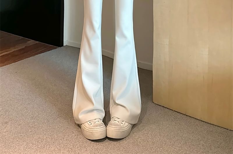 High Rise Plain Bootcut Pants