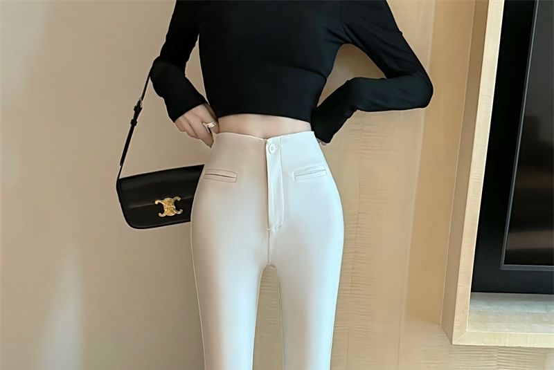 High Rise Plain Bootcut Pants