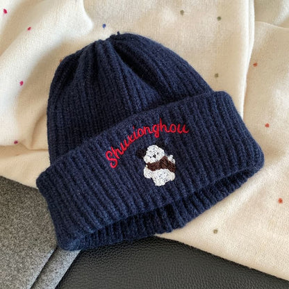 Dog Embroidered Beanie