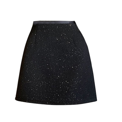 High Rise Sequin Mini A-Line Skirt