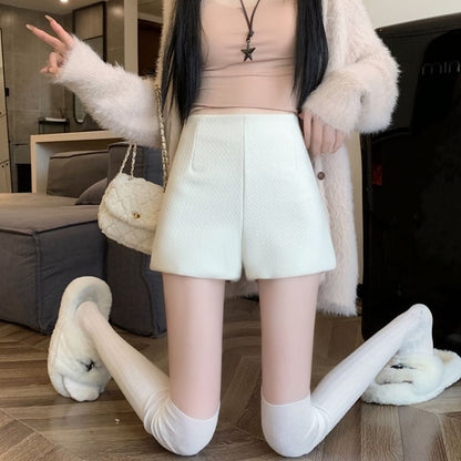 High Waist Plain Wide Leg Shorts