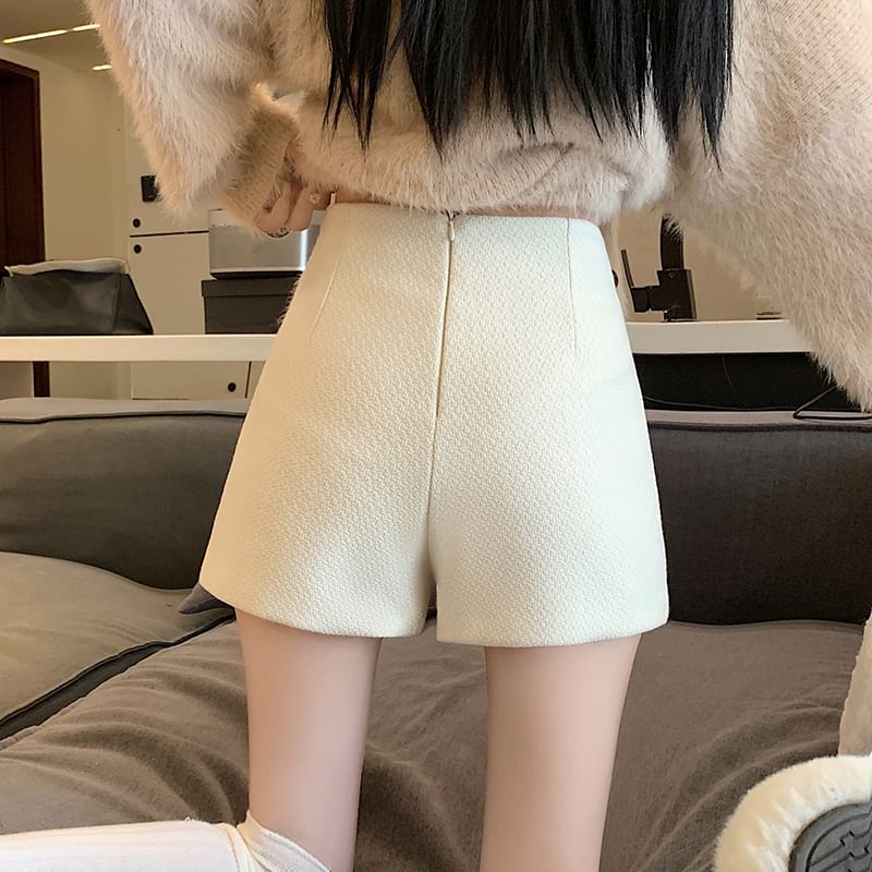 High Waist Plain Wide Leg Shorts