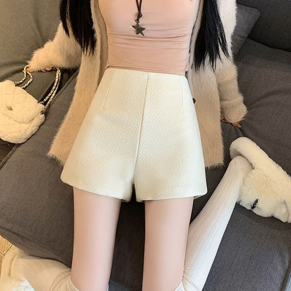 High Waist Plain Wide Leg Shorts