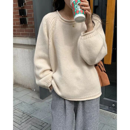 Crew Neck Plain Sweater