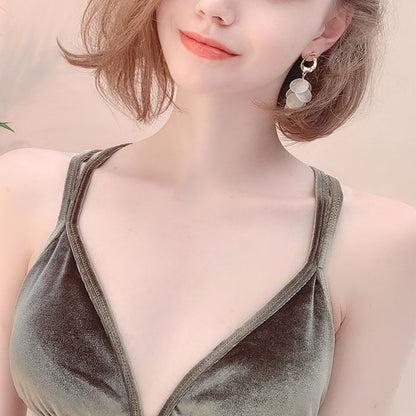 Disc Shell Drop Earring / Clip On Earring