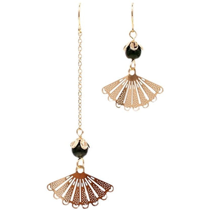 Fan Asymmetrical Drop Earring / Clip On Earring