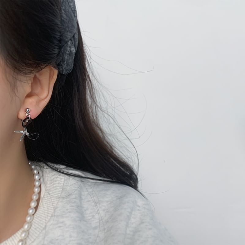 Scissor Drop Earring / Clip On Earring