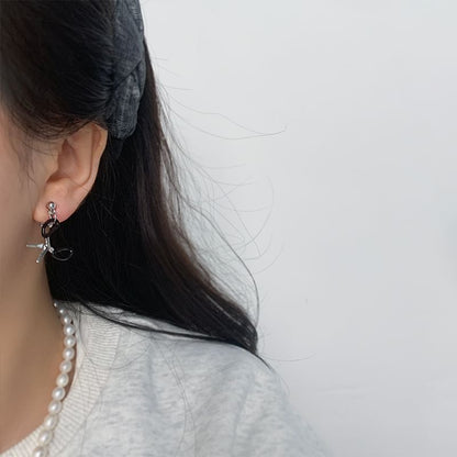 Scissor Drop Earring / Clip On Earring