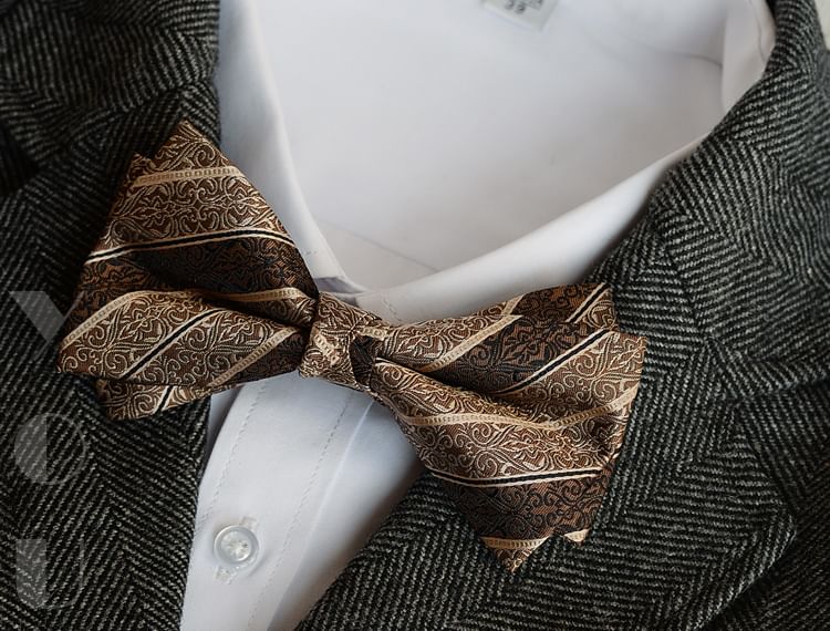 Striped Necktie & Accessory Set - Tie Clip Lapel Pin Pocket Square