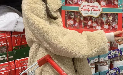 Collared Fluffy Button-Up Plain Jacket