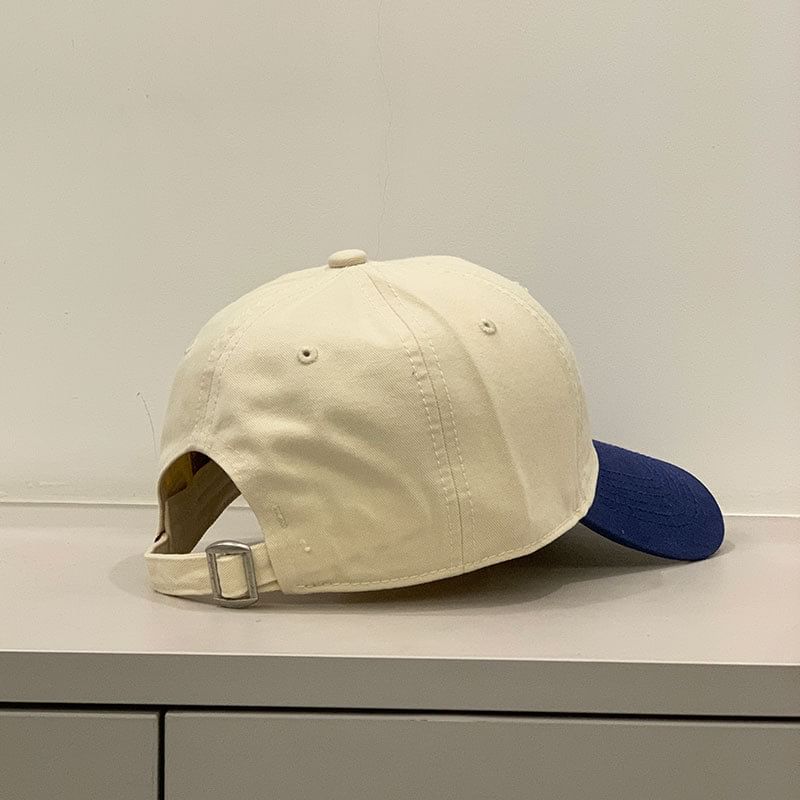 Lettering Embroidered Two Tone Baseball Cap