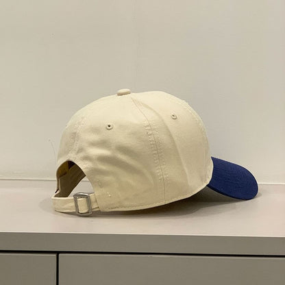 Lettering Embroidered Two Tone Baseball Cap