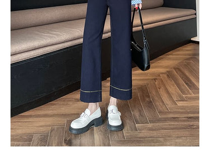 High Waist Washed Straight Leg Jeans (Various Designs)