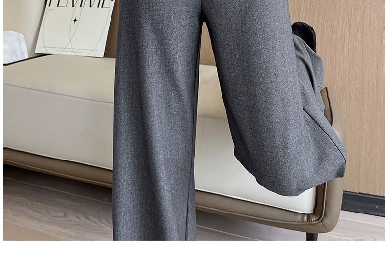 High Rise Plain Loose Fit Suit Pants (Various Designs)