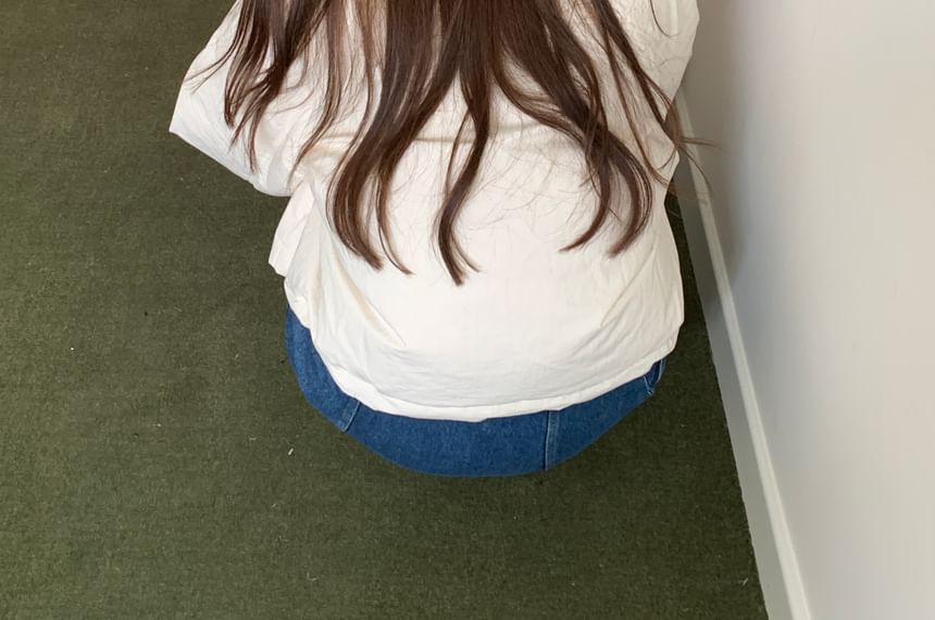 Plain Applique Lace-Up Ribbed Knit Balaclava