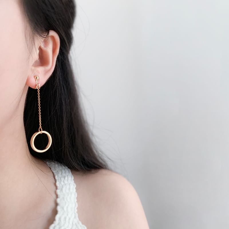 Star Asymmetrical Drop Earring / Clip On Earring