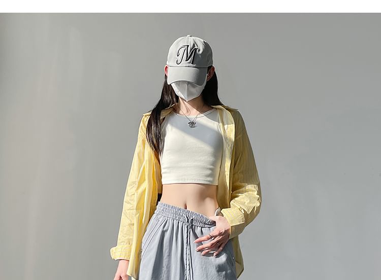 Drawstring Waist Plain Baggy Cargo Pants