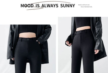 High Waist Plain Flared Dress Pants (Various Designs)