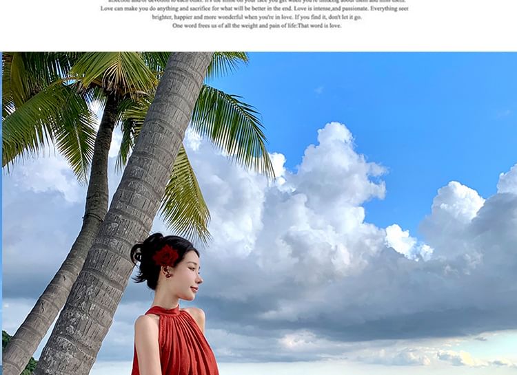 Sleeveless Solid Maxi Flared Dress