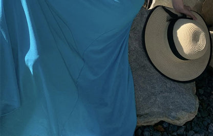 Strapless Solid Floor-Length Flared Dress
