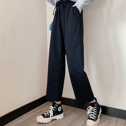 High Rise Plain Wide Leg Cargo Pants