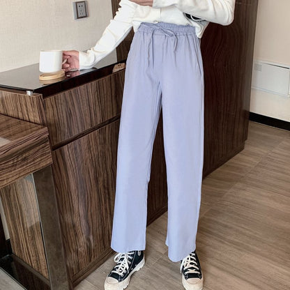 High Rise Plain Wide Leg Cargo Pants