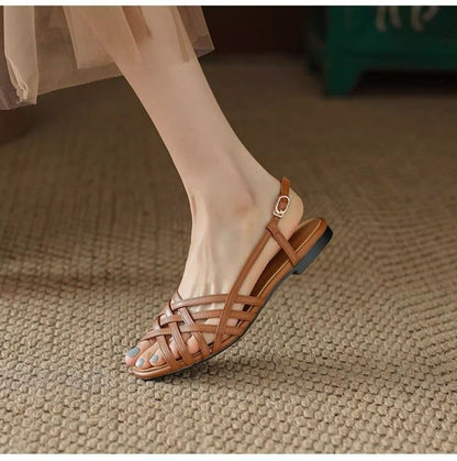 Cross Strap Slingback Sandals