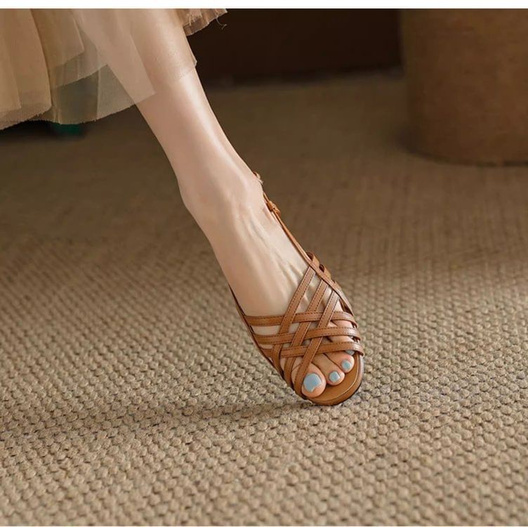 Cross Strap Slingback Sandals