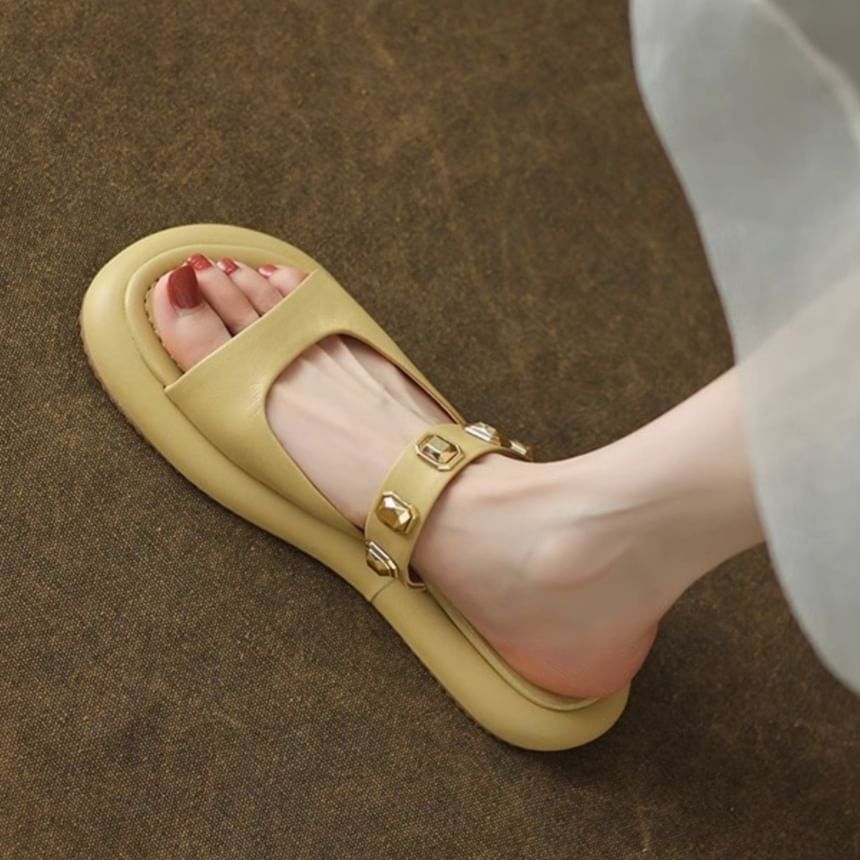 Platform Studded Slide Sandals