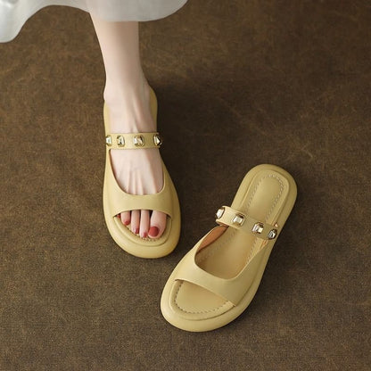 Platform Studded Slide Sandals
