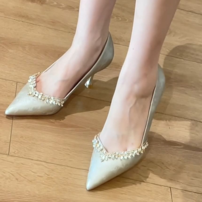 Rhinestone High Pumps Heel