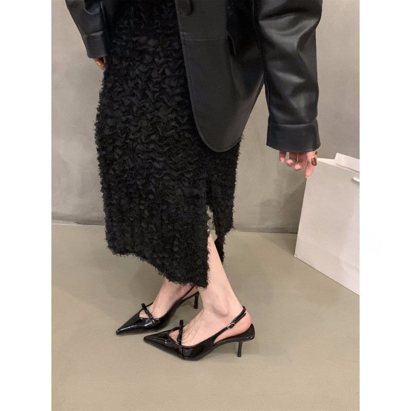 Pointy High Heel Bow Slingback Sandals