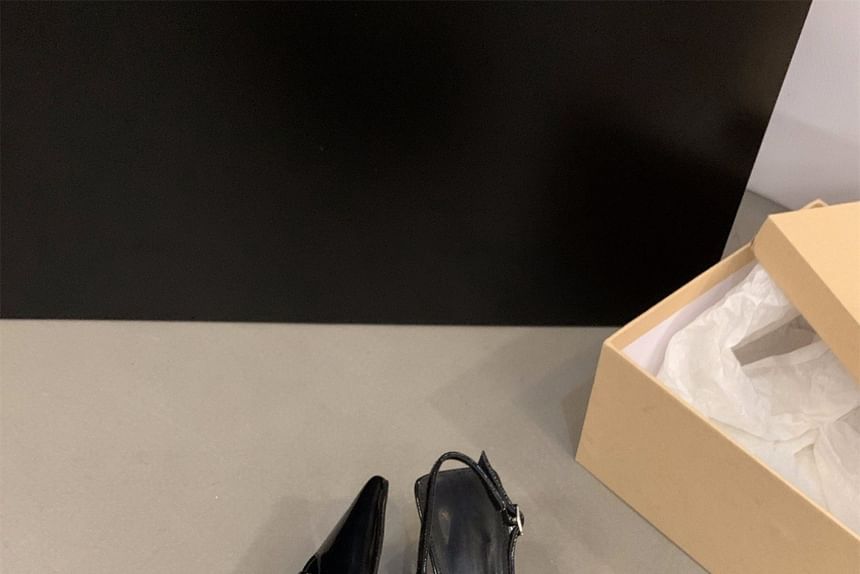 Pointy High Heel Bow Slingback Sandals