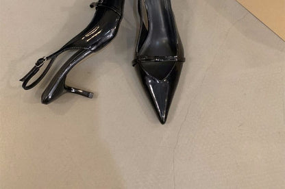 Pointy High Heel Bow Slingback Sandals