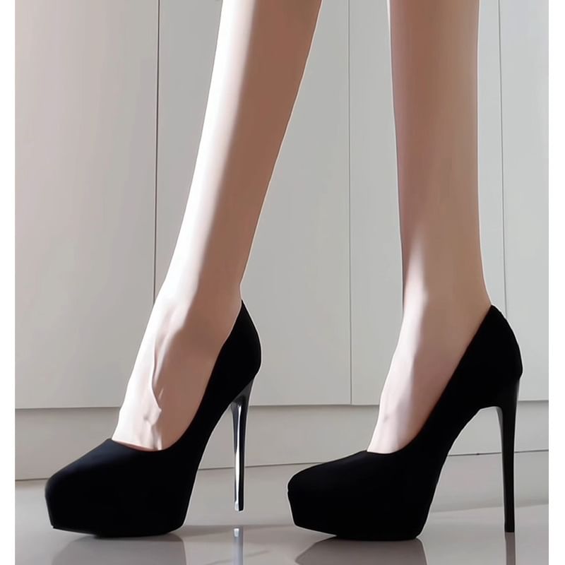 Platform Stiletto Heel Pumps