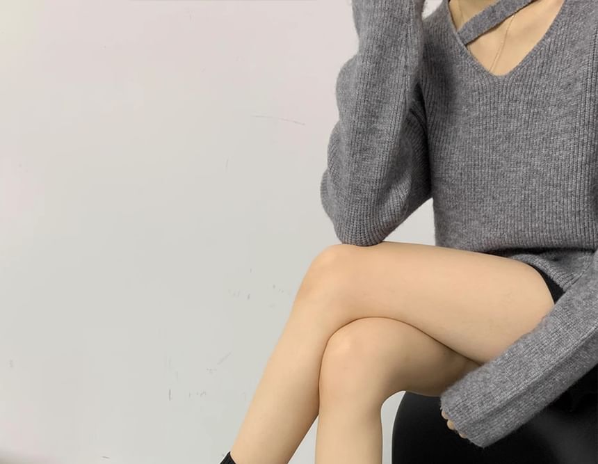Platform Buckled Panel Knit Short Boots
