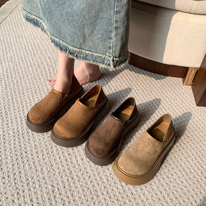 Platform Faux Suede Slip Ons