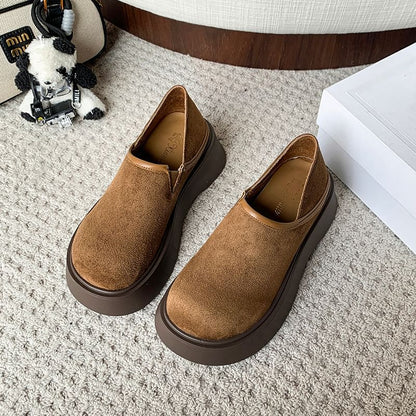 Platform Faux Suede Slip Ons